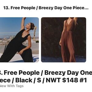 Free People Black Breezy Jumpsuit